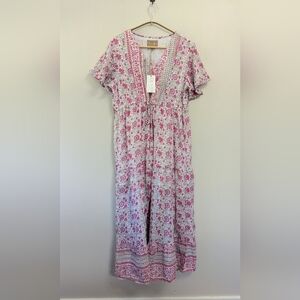Clara The Label Boho Floral Midi Dress India Cotton‎